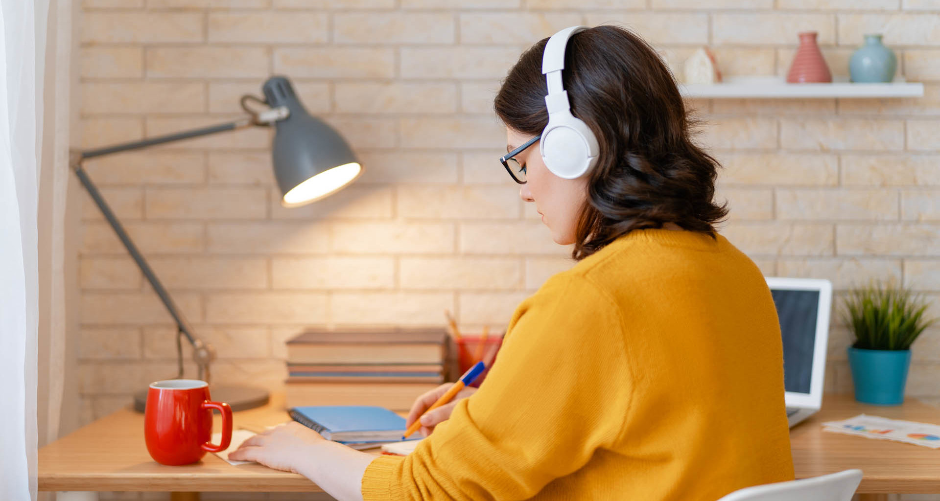 Woman Working In Home Office